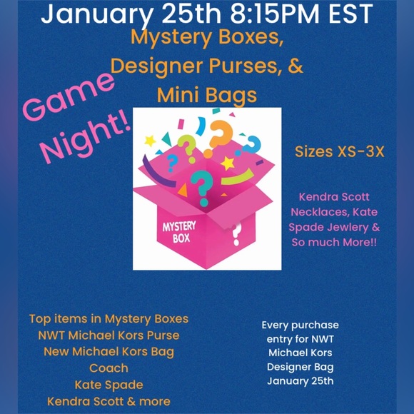 Handbags - We are live now! $3 starts tonight & spin the wheel for giveaways!